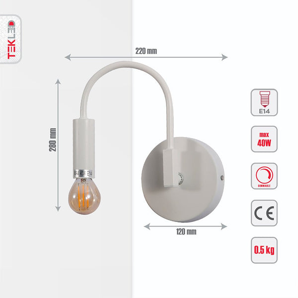 Swan Wall Light E14 Fitting