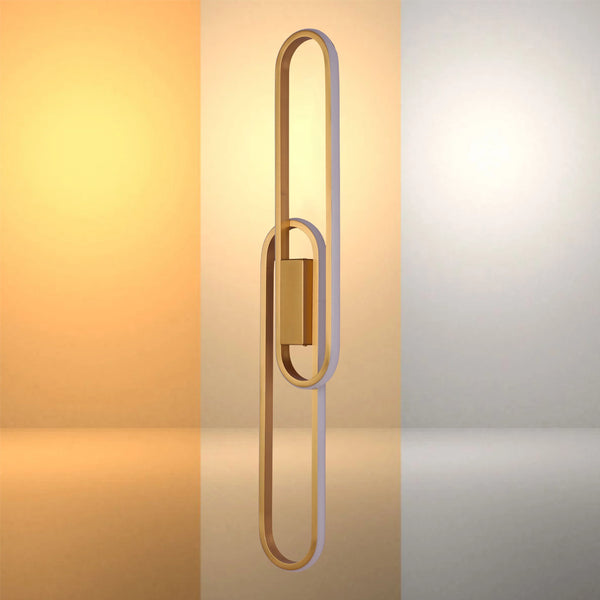 Gold Oblong LED Wall Light