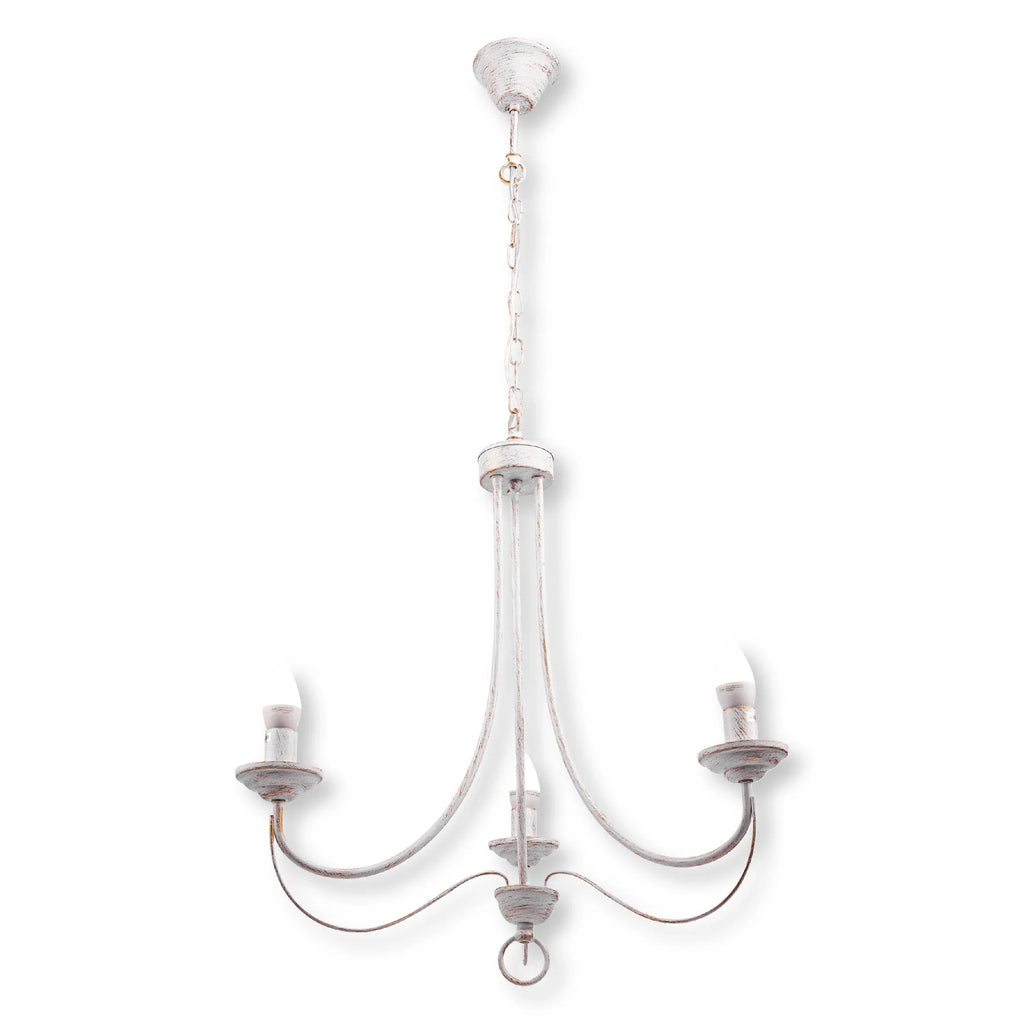 Gold Brushed White Rice Minimalist Arm Candle Ceiling Chandelier Light