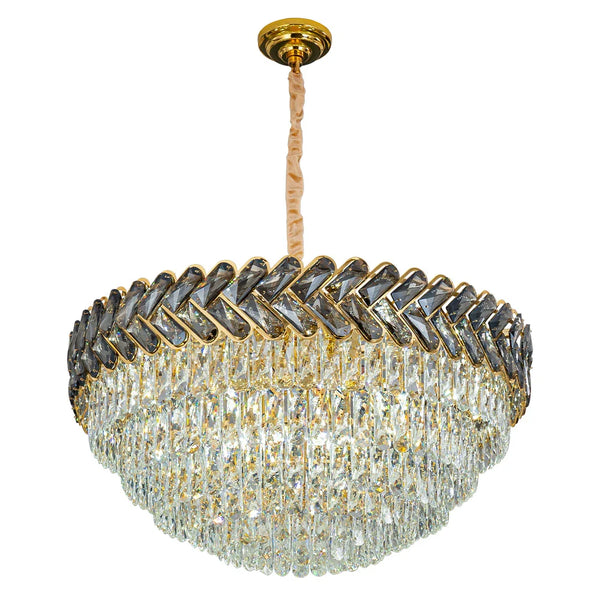 Herringbone Crystal Chandelier Ceiling Light Gold