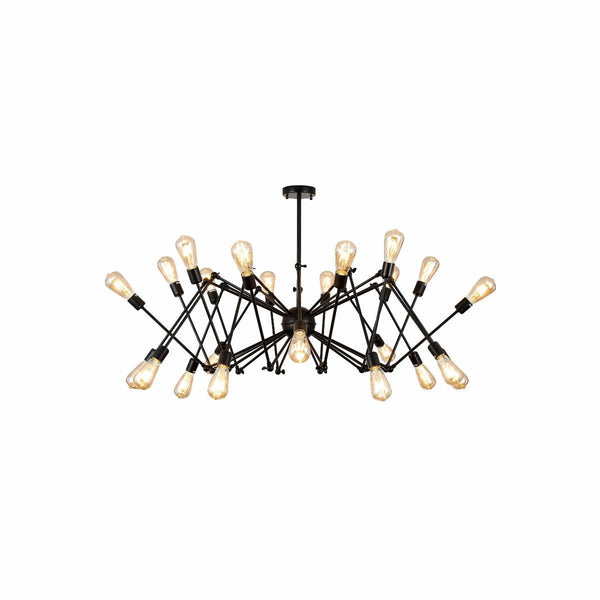 Black Hinged Rod Metal Spider Chandelier Ceiling Light E27 Fittings