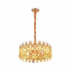 Coffin Stone Gold Metal Castle Type Chandelier Ceiling Light E14 Round or Island