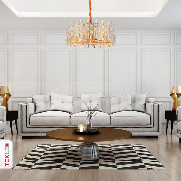 Coffin Stone Gold Metal Castle Type Chandelier Ceiling Light E14 Round or Island