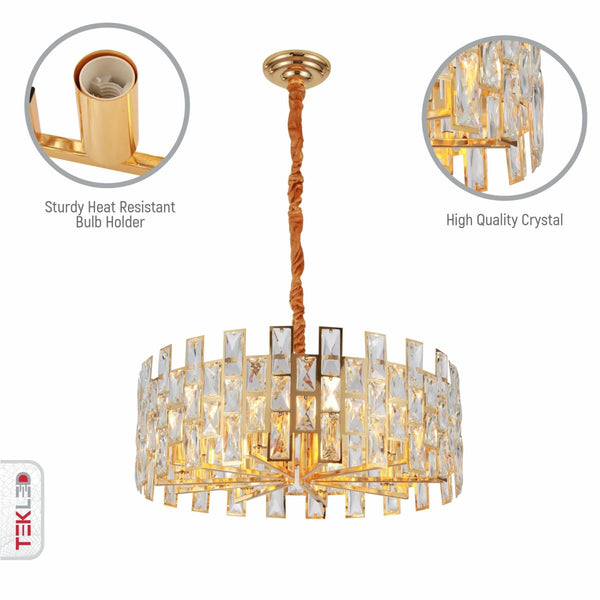Coffin Stone Gold Metal Castle Type Chandelier Ceiling Light E14 Round or Island
