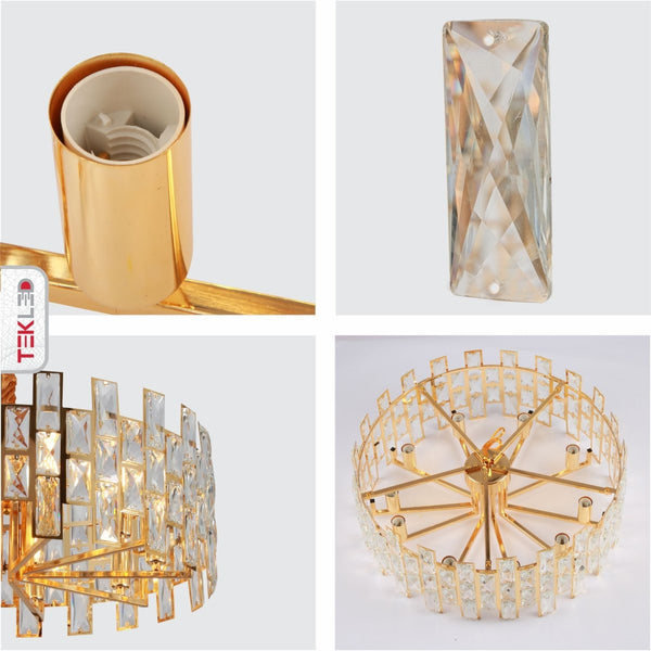 Coffin Stone Gold Metal Castle Type Chandelier Ceiling Light E14 Round or Island