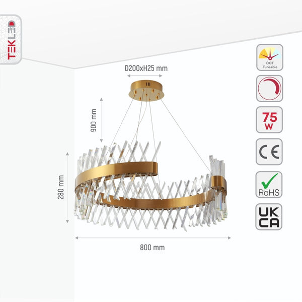 Brushed Bronze Metal Crystal Built-in LED Modern Contemporary Glam Kitchen Island Chandelier Ceiling Light