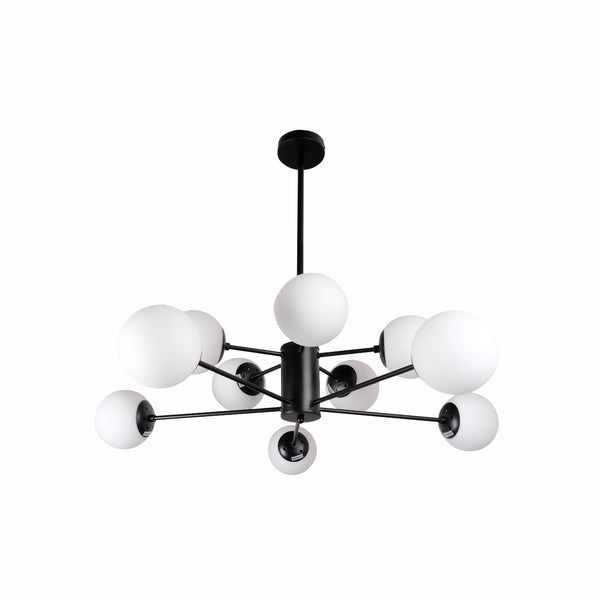 Snowflake Opal Globe Glass Black Body Ceiling Light E27