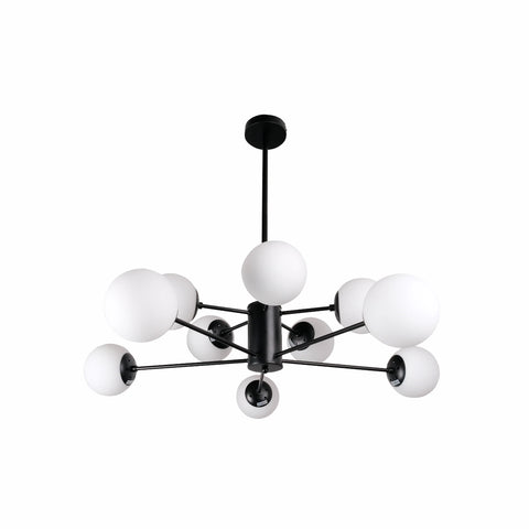 Snowflake Opal Globe Glass Black Body Ceiling Light E27