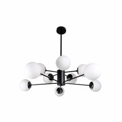 Snowflake Opal Globe Glass Black Body Ceiling Light E27