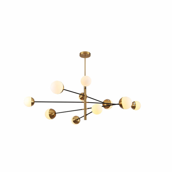 Opal Globe Glass Gold Metal Body Modern Nordic Chandelier Ceiling Light 10xG9s