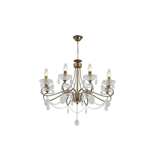 Mary Lillian Mediterranean Elegant Transitional Crystal Chandelier Ceiling Light E14