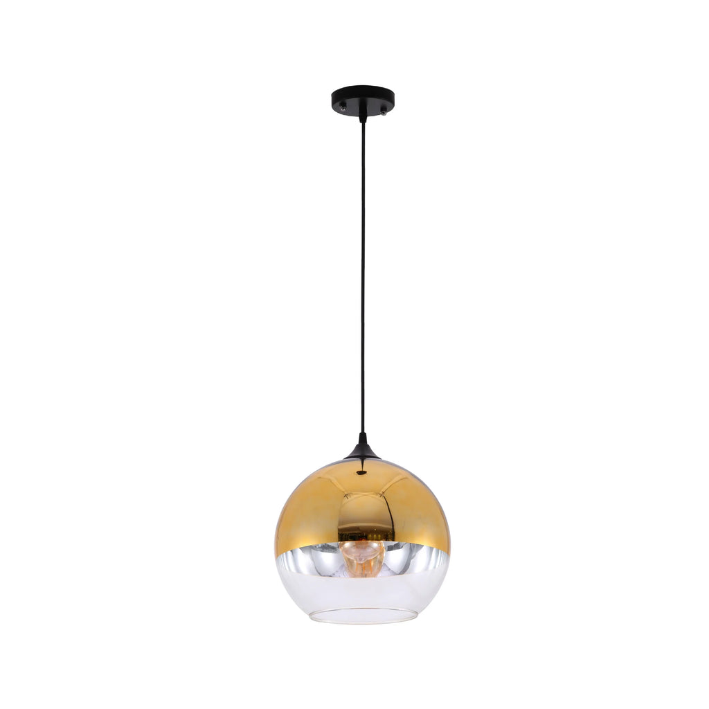 Gold Out Silver In Globe Glass Pendant Ceiling Light E27