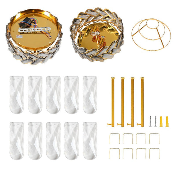 Herringbone Crystal Chandelier Ceiling Light Gold