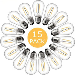 15 Pack Spare LED "Warm White" Garden Light Bulbs - IP65 Heavy Duty Lighting Legends for String Lights.
