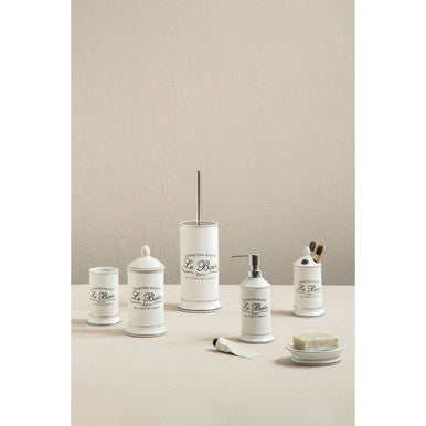 Le Bain White Ceramic Toothbrush Holder