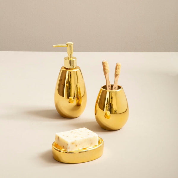 Magpie Dolomite Gold 3Pc Bathroom Set
