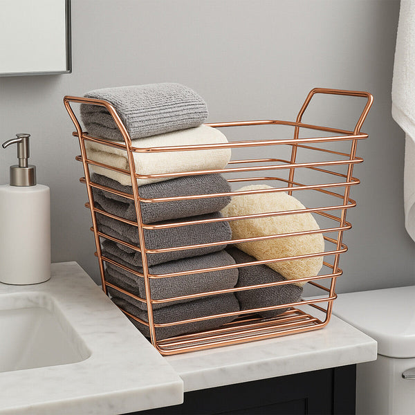 Shine Small Gold Finish Wire Basket