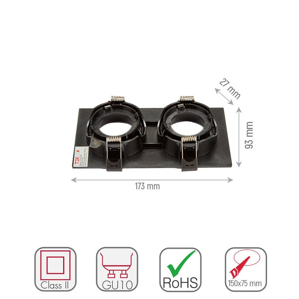 Rectangle Polycarbonate Tilt Recessed Downlight GU10
