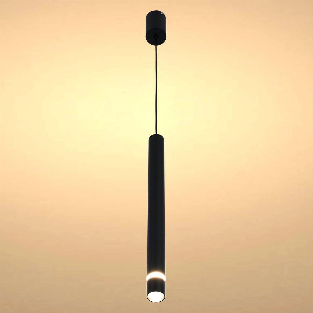 Slim Cylindrical LED Pendant Light - 7W, 4000K Cool White, IP20