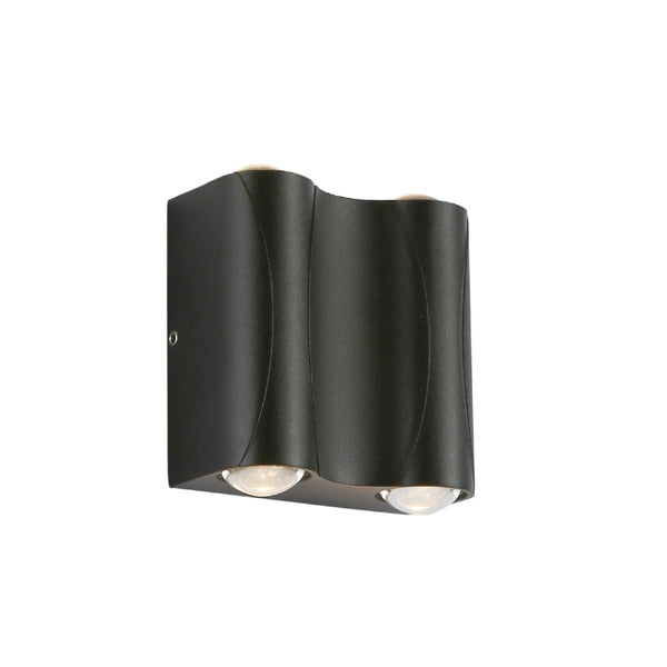 Black Corrugated Up Down Outdoor Modern LED Wall Light
