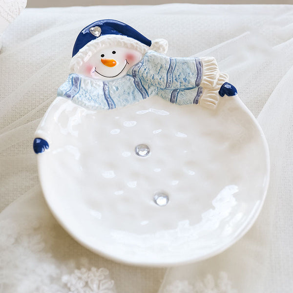 Christmas Ceramic Ornaments and Snowman Tableware