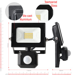 Apollo Security Flood Light with PIR Motion Sensor 4000K Cool White IP65