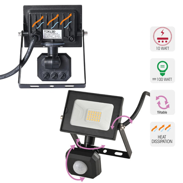 Apollo Security Flood Light with PIR Motion Sensor 4000K Cool White IP65