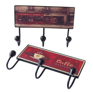 Jaxen Assorted Cafe Designs 3 Hook Hanger
