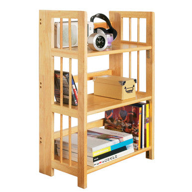 Heva Three Tier Tropical Hevea Wood Stackable Shelf Unit