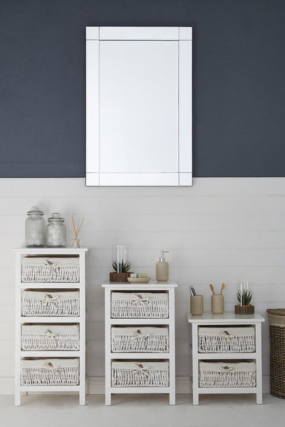 3 Maize Baskets White Storage Unit