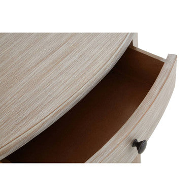 Natural Wash Half Moon Wooden Console Table with Storage Drawer | Heritage