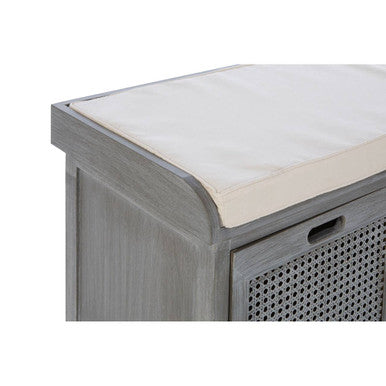 Three Drawer Slate Grey Storage Bench | Heritage
