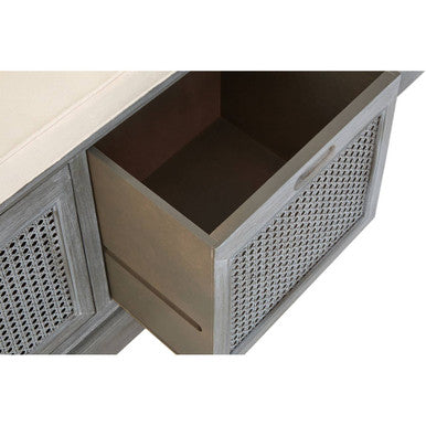 Three Drawer Slate Grey Storage Bench | Heritage