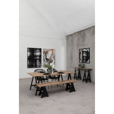 Lagom Black Natural Rattan Chair With Raised Sides