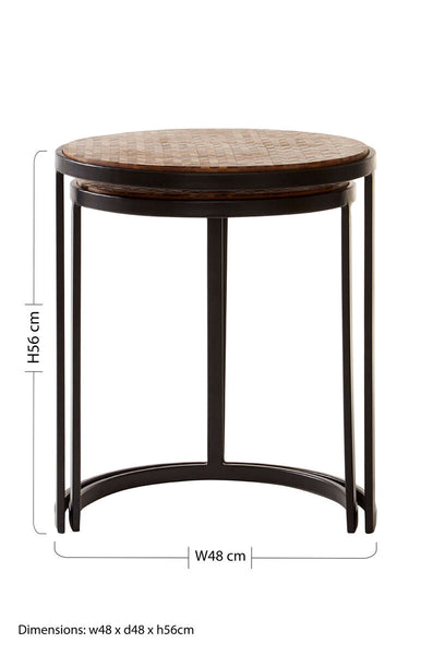 Halle Set of Two Chevron Design Nesting Tables