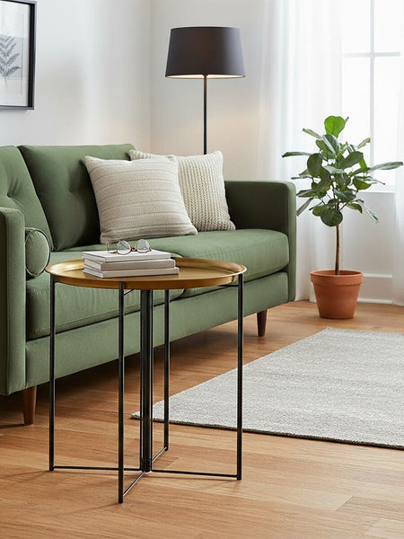 Hege Large Brass And Black Finish Side Table