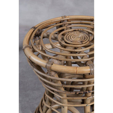 Maka Grey Natural Rattan Stool