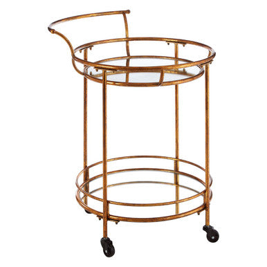 Hadley 2 Tier Gold Finish Drinks Trolley