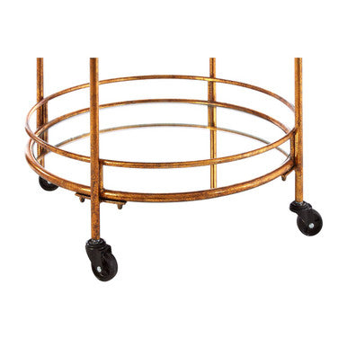 Hadley 2 Tier Gold Finish Drinks Trolley
