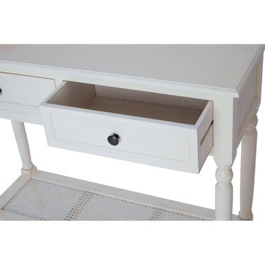 Heritage White Console Table with 2 Drawers