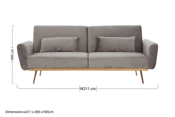 Hatton Grey Velvet Sofa Bed