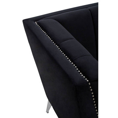Hansa Black Velvet Chair