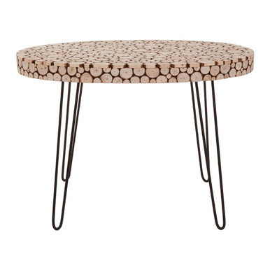 Lacuna Fir Wood Oval Coffee Table