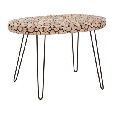 Lacuna Fir Wood Oval Coffee Table