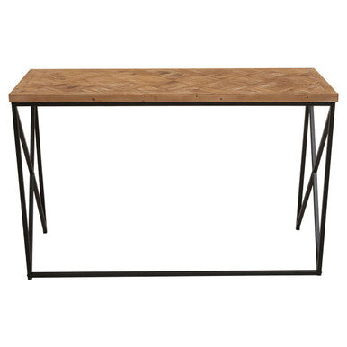 Kickford Parquet Fir Wood Console Table