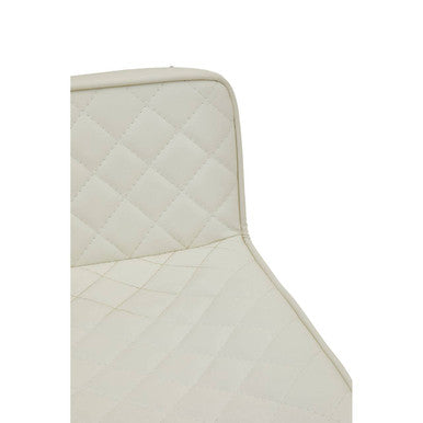 Baina White And Gold Bar Stool With Square Base