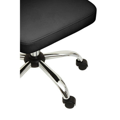 Brent Ribbed Black And Chrome Home Office Chair