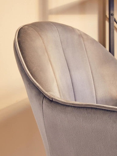 Brent Grey Velvet And Gold Home Office Chair