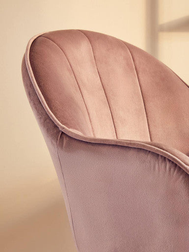 Pink Velvet and Gold Home Office Chair | Brent