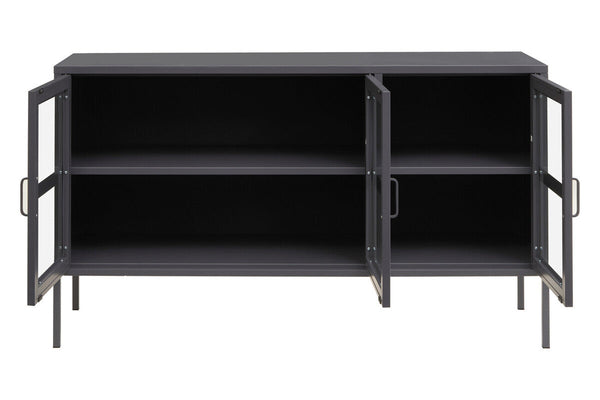 Acier Three Door Grey Metal Sideboard